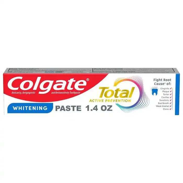 Colgate Total Travel Size Whitening Paste Toothpaste – Trial Size – 1.4oz