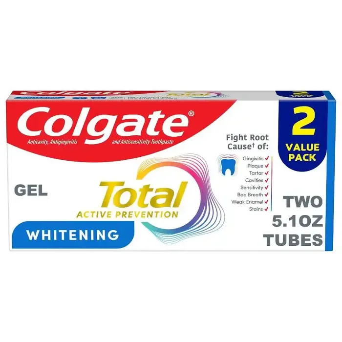 Colgate Total Whitening Gel Toothpaste – 5.1oz/2pk