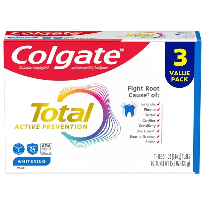 Colgate Total Whitening Paste 5.1oz 3pk
