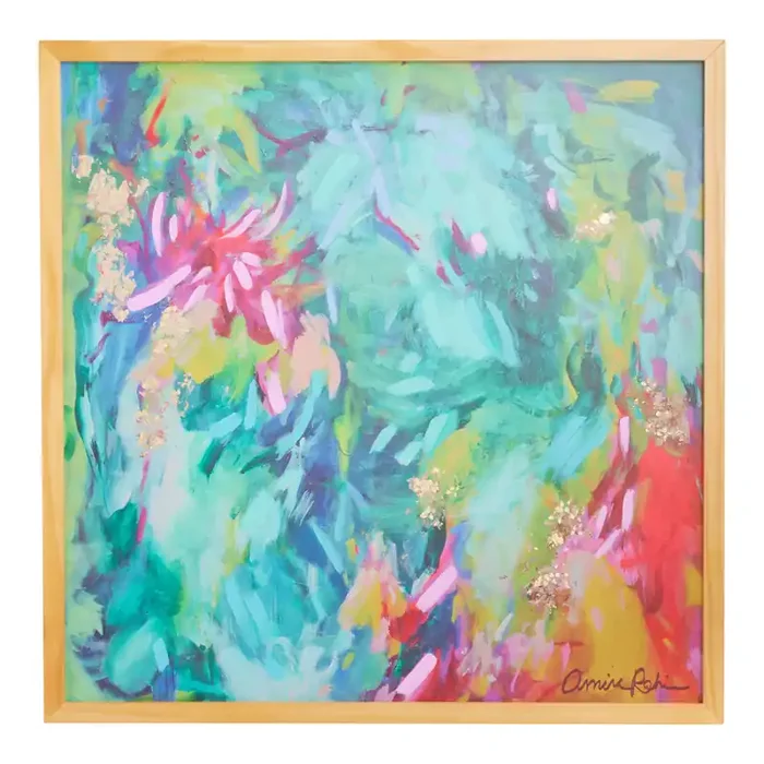 Colorful Abstract by Amira Rahim Framed Canvas Wall Art