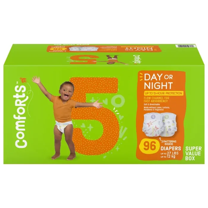 Comforts Baby Diapers Value Box Size 5 (Up To 27 Lbs)