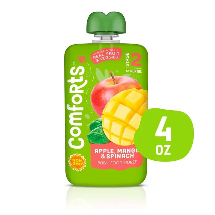Comforts For Baby Stage 2 Apple Mango & Spinach Baby Food Puree