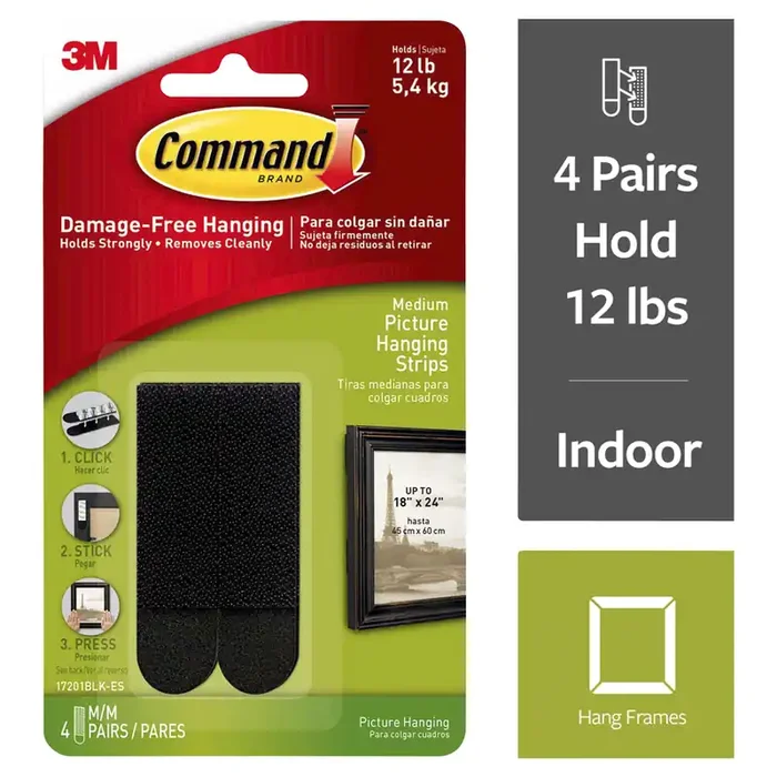 Command 3M Medium Picture Hanging Strips For Dark Frames