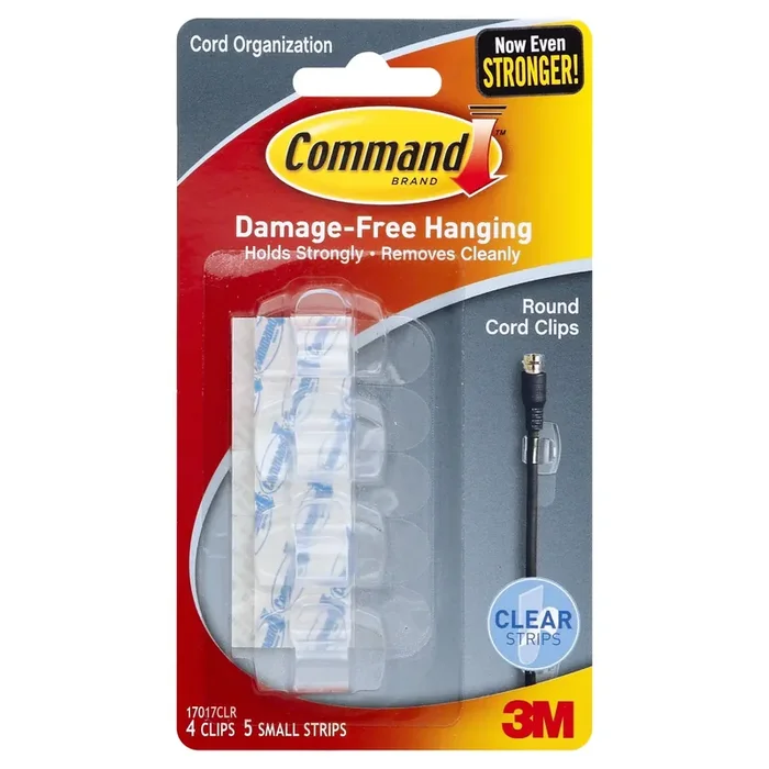Command Clear Round Cord Clips