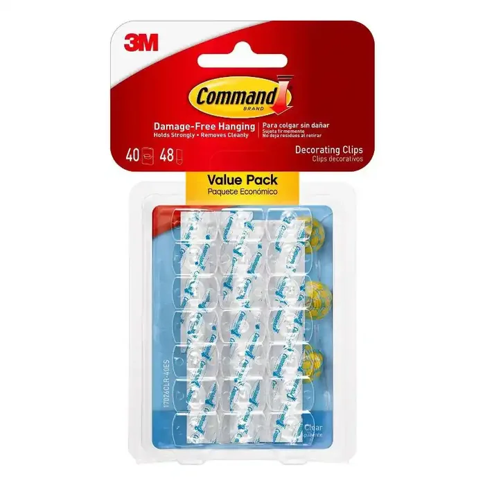 Command Damage-Free Hanging Clear Decorating Clips with Adhesive Strips