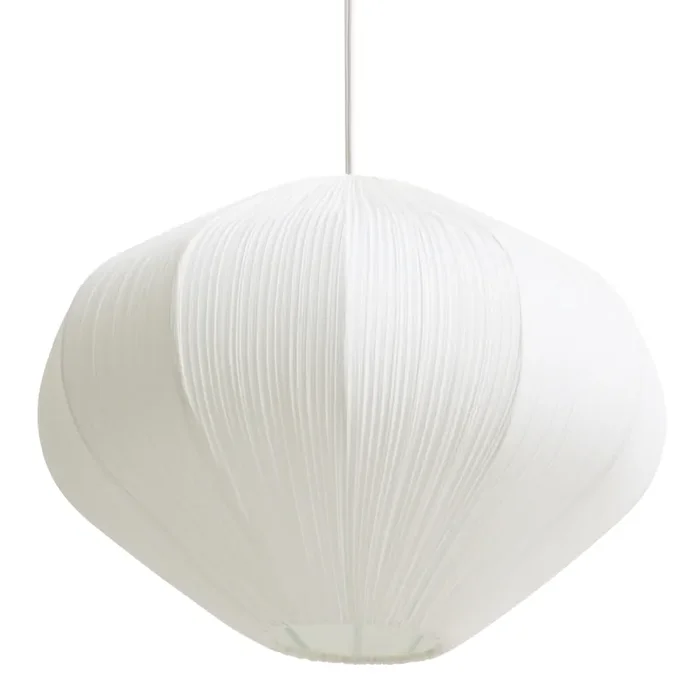 Cosette Oval White Cotton Pleated Lantern Pendant Shade