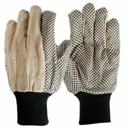 Cotton Canvas Gloves, Dotted, Men‘s L, 3-Pk.