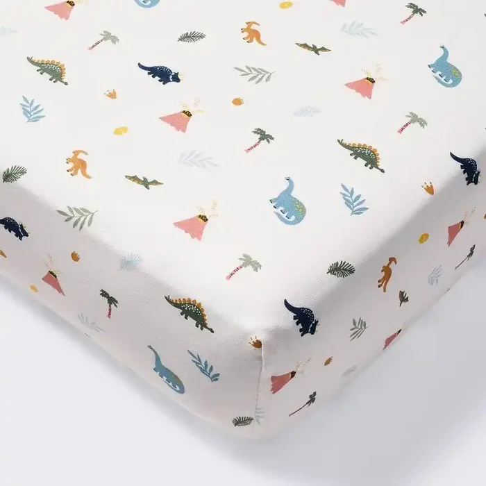 Cotton Fitted Crib Sheet – Dinos – Cloud Island™