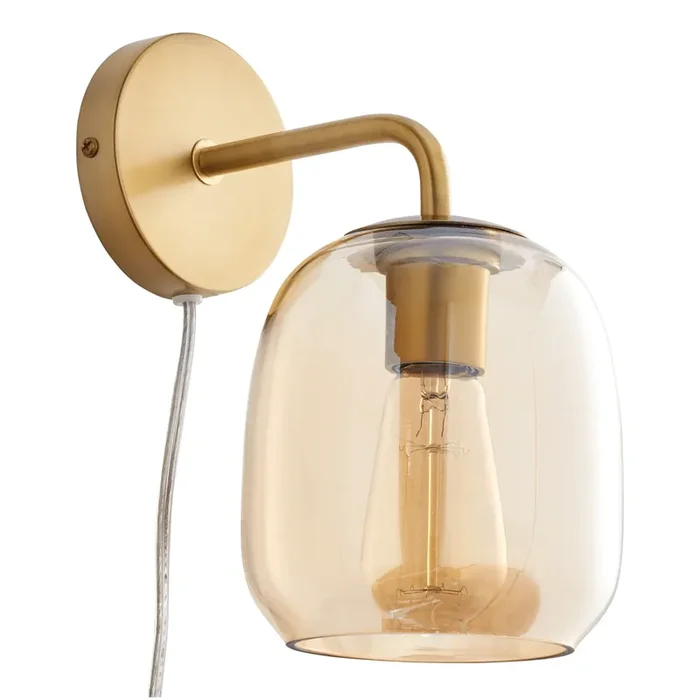 Cyra Amber Glass Wall Sconce
