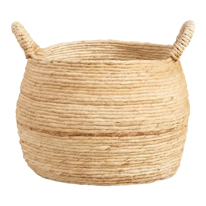 Delilah Banana Leaf Tote Basket