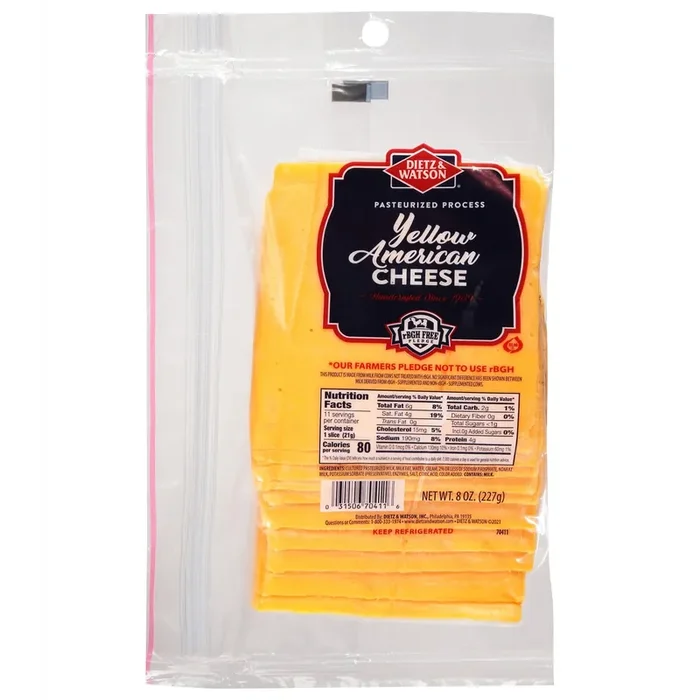 Dietz & Watson Yellow American Cheese 8 oz