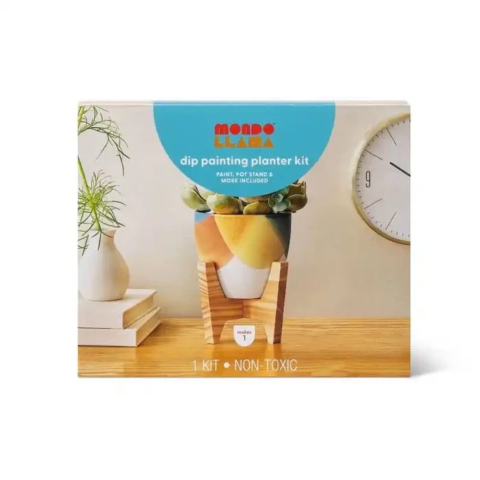 Dip Painting Planter DIY Art Kit – Mondo Llama™ Ceramic Craft Activity, Acrylic Paints & Brushes