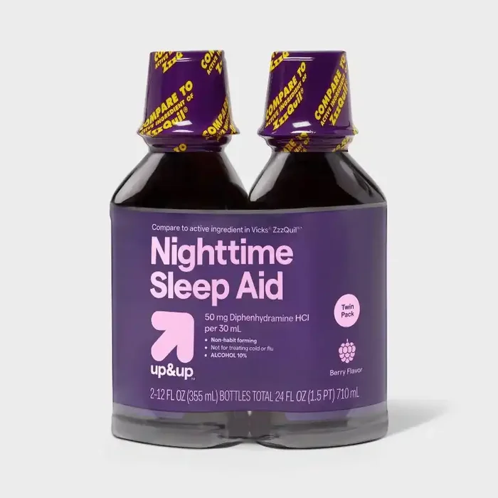 Diphenhydramine Sleep Aid Liquid – Berry – 2pk/12 fl oz – up&up™