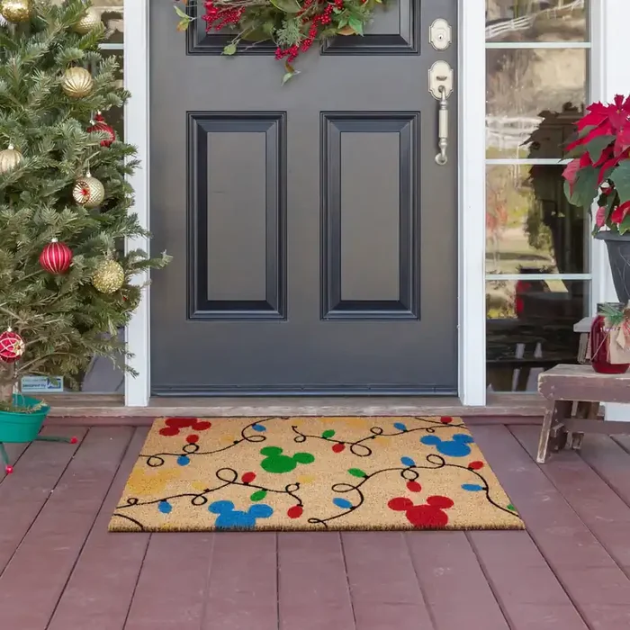 Disney 30-in x 18-in Natural Coir Coir Non-Slip Grip Indoor or outdoor Decorative Welcome Door Mat