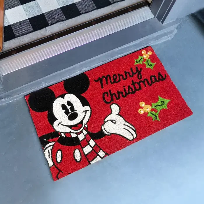 Disney 30-in x 18-in Red Coir Coir Non-Slip Grip Indoor or outdoor Decorative Welcome Door Mat