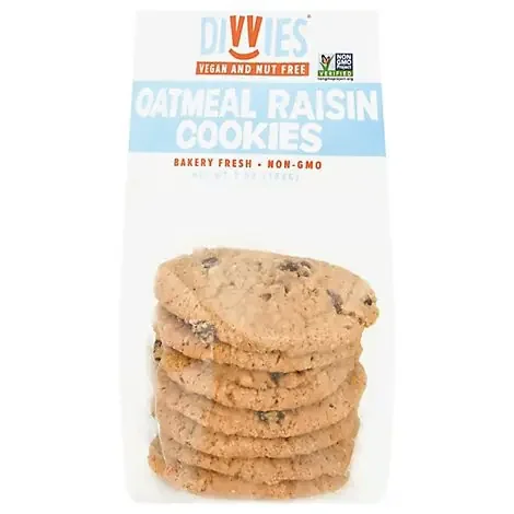 Divvies Cookie Oatmeal Raisin Stack 7 Count – 7 Oz