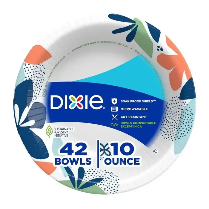 Dixie Disposable Paper Bowls – 42ct/10oz