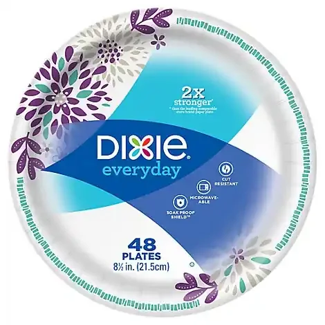 Dixie Everyday Paper Plates Printed 8 1/2 Inch