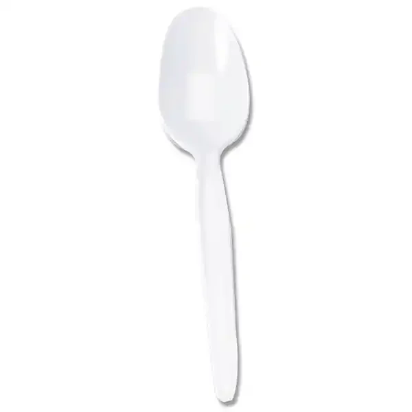 Dixie Heavyweight Strong And Durable White Plastic Teaspoons
