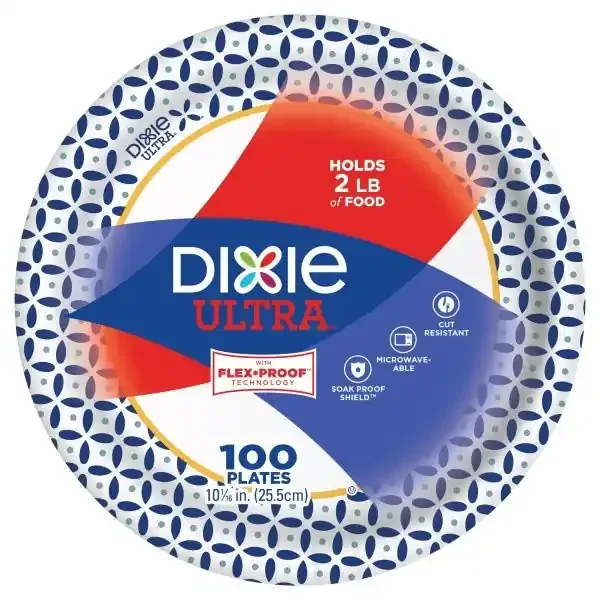 Dixie Ultra Compostable 10 Inch Plates, 100 Count