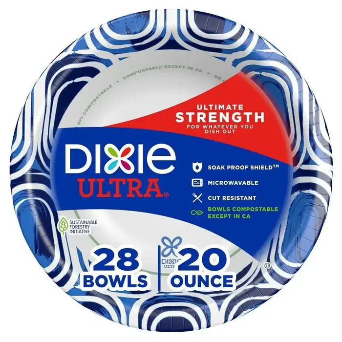 Dixie Ultra Dinner Paper Bowls – 28ct/20oz