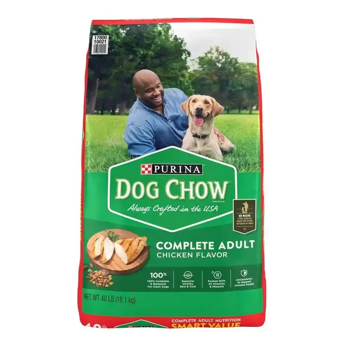 Dog Chow Adult Complete & Balanced Real Chicken Flavor Dry Dog Food – 40lb
