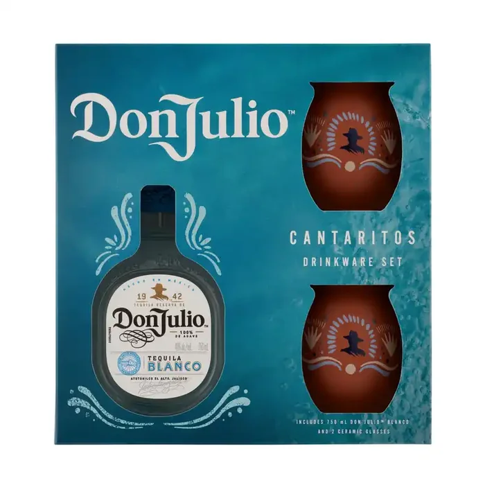 Don Julio Blanco Tequila, 750 mL Bottle with Two Cantaritos Cups