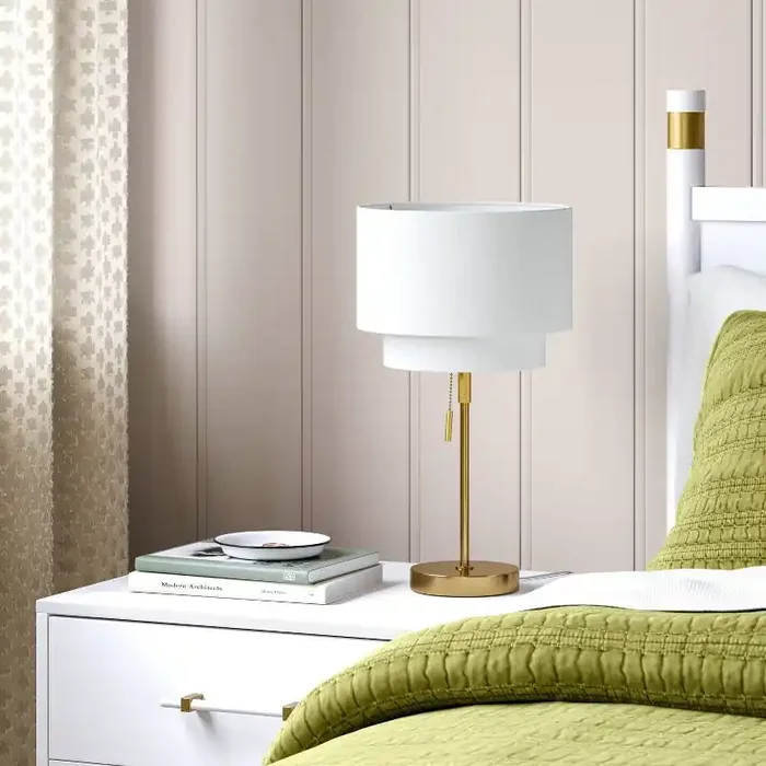 Double Shade Knurled Collection Table Lamp Gold – Threshold™