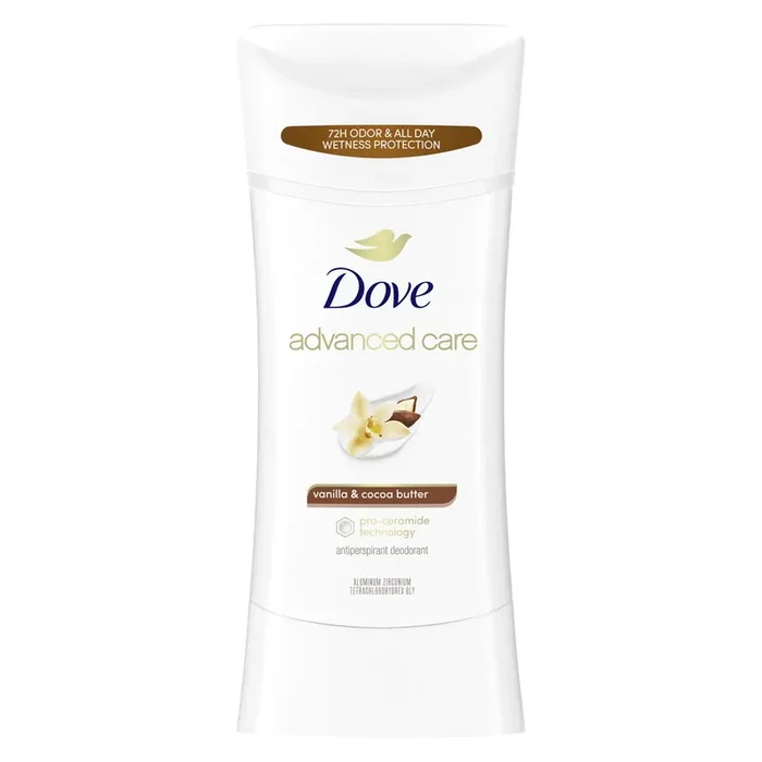 Dove Advanced Care Antiperspirant Deodorant Stick Vanilla & Cocoa Butter, 2.6 oz