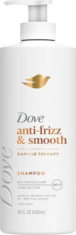 Dove Anti-Frizz & Smooth Damage Therapy Shampoo with Shea Butter