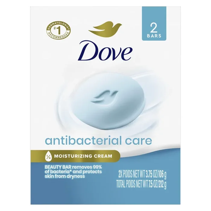 Dove Beauty Bar Antibacterial, 3.75 oz, 2 Bars