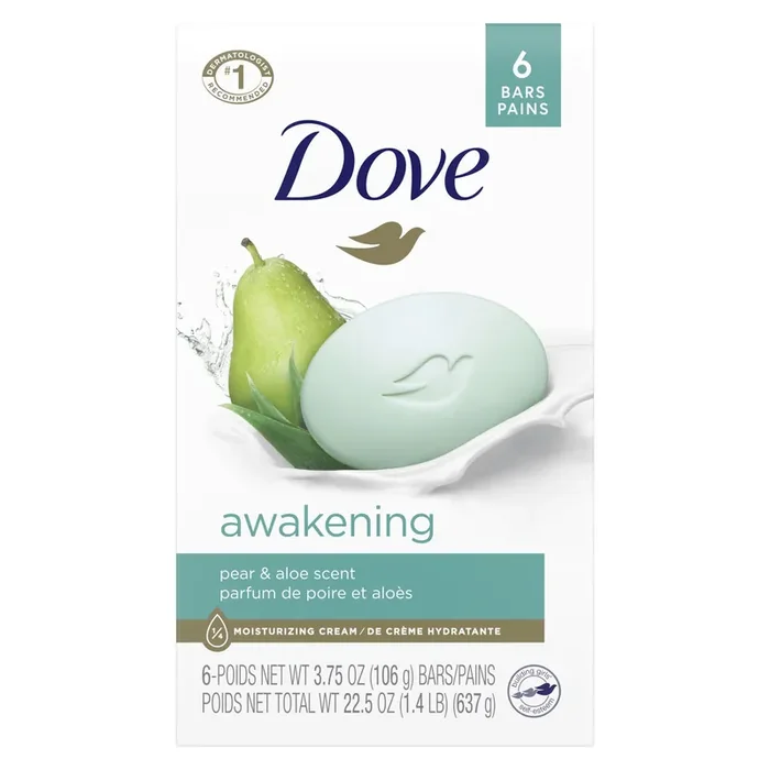 Dove Beauty Bar Gentle Skin Cleanser Awakening, 3.75 oz, 6 Bars