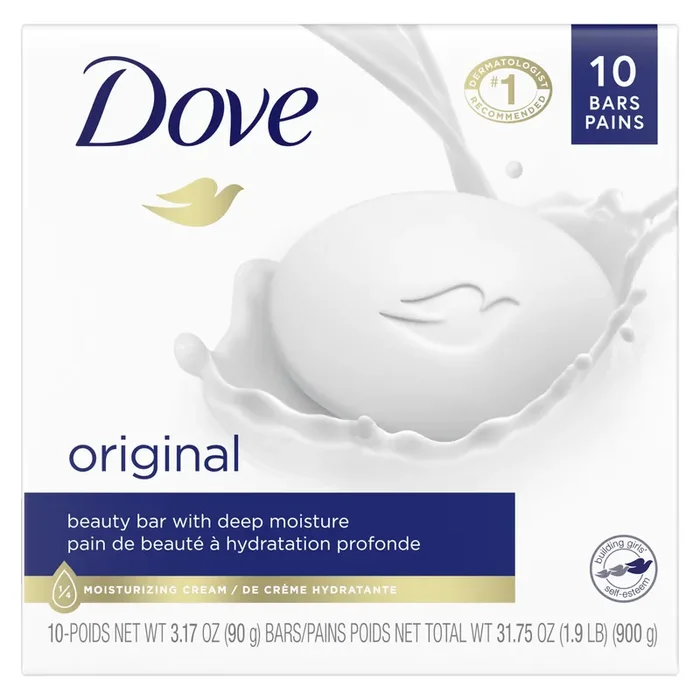 Dove Beauty Bar Gentle Skin Cleanser Original, 3.17 oz, 10 Bars