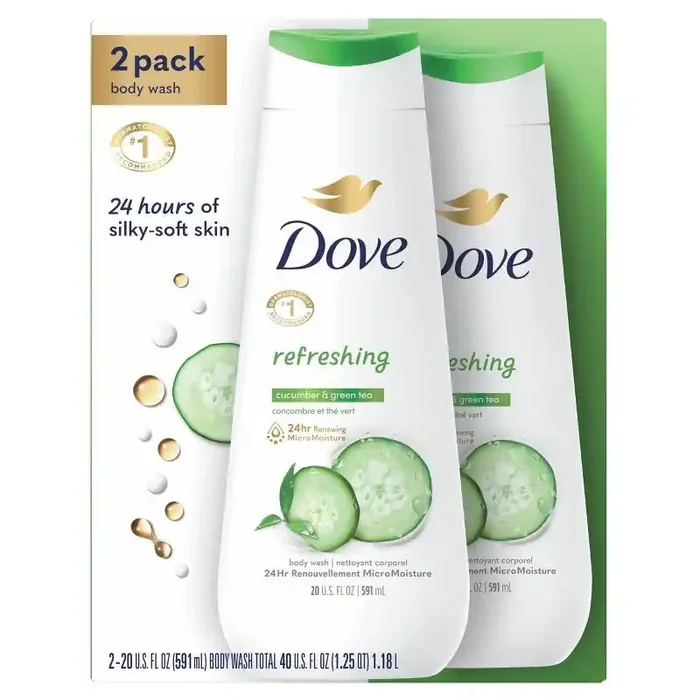 Dove Beauty Dove Refreshing Body Wash – Cucumber & Green Tea – 20 fl oz/2ct