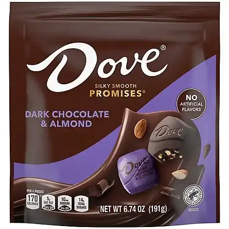 Dove Promises Dark Chocolate Almond Stand Up Pouch – 6.74 Oz.