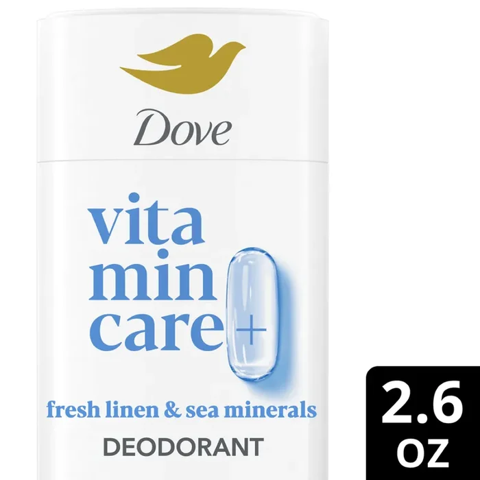 Dove VitaminCare+ Deodorant Stick Fresh Linen & Sea Mineral Aluminum Free 2.6oz