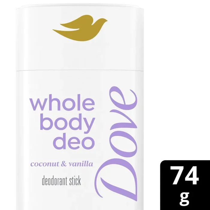 Dove Whole Body Deo Aluminum Free Anti-friction Deodorant Stick Coconut + Vanilla