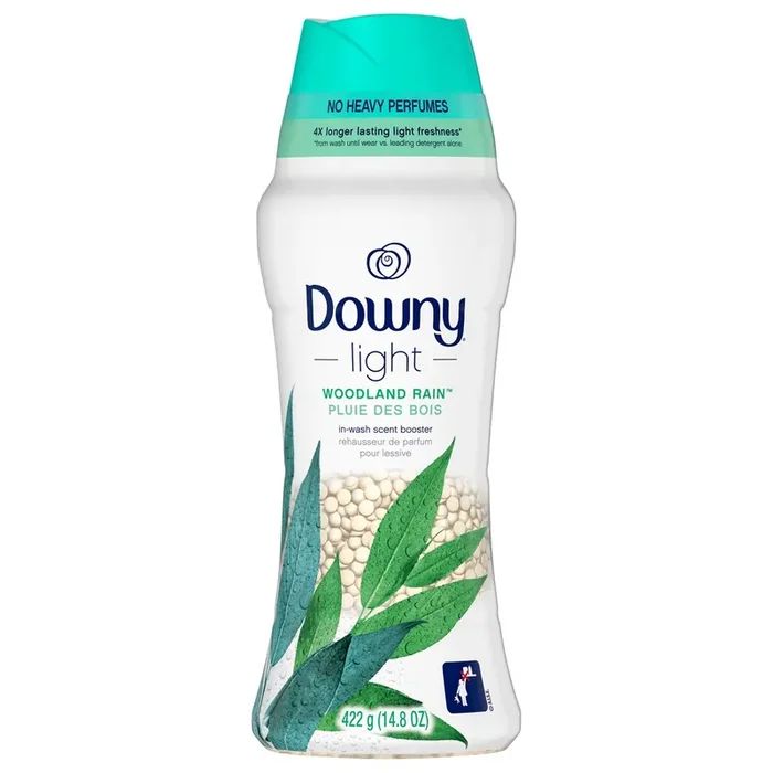 Downy Light Laundry Scent Booster Beads for Washer, Woodland Rain, 14.8 oz, with No Heavy Perfumes