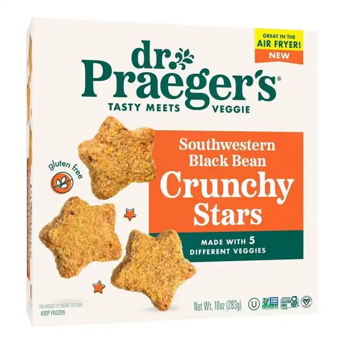 Dr. Praeger‘s Frozen Gluten Free Vegan Southwestern Black Bean Crunchy Stars 10oz