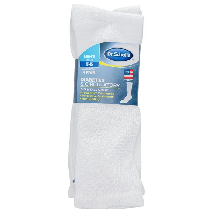 Dr. Scholl‘s Diabetes & Circulatory Big And Tall Crew Socks