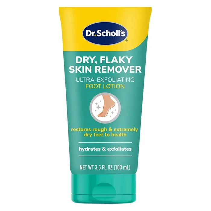 Dr. Scholl‘s Dry, Flaky Skin Remover Ultra-Exfoliating Foot Lotion with Urea for Dry Cracked Feet Heals and Moisturizes for Healthy Feet, 3.5 Ounce