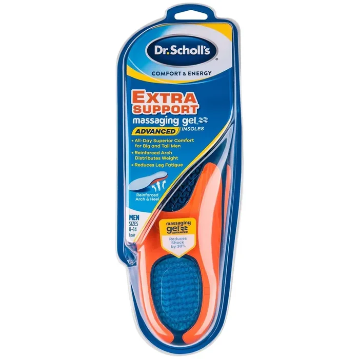 Dr. Scholl‘s Extra Support Insoles with Massaging Gel Men‘s Size 8-14