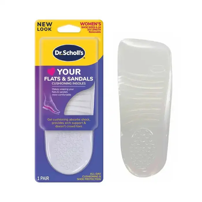 Dr. Scholl‘s Love Your Flats & Sandals 3/4 Length Insoles – Women‘s Shoe Size 6-10 – 1 Pair