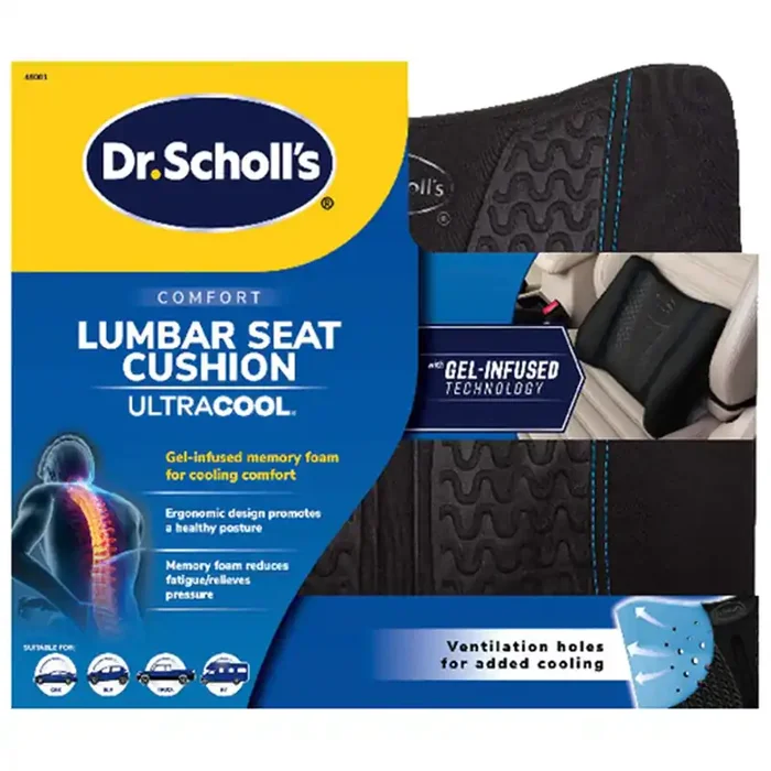 Dr. Scholl‘s Memory Foam Lumbar Cushion, Black
