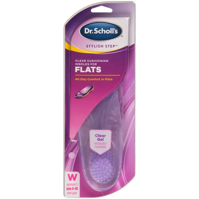 Dr. Scholl‘s Womens Stylish Step Clear Cushioning Insoles For Flats Size 610