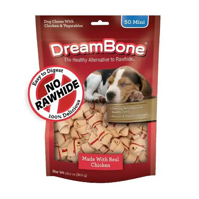DreamBone Mini Bones with Chicken and Vegetable Flavor Dog Treats – 50ct/28.2oz
