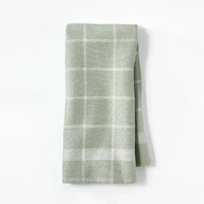Dual Sided Terry Kitchen Towel Sage Green/Cream – Figmint™