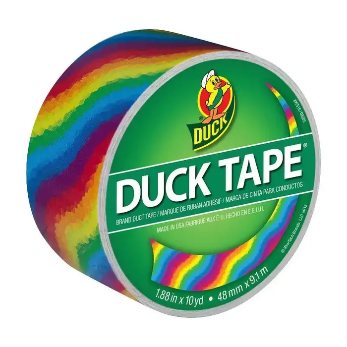 Duck 1.88″ x 10 yd. Rainbow Duct Tape Multicolor Decorative Adhesive for Art & Stationery