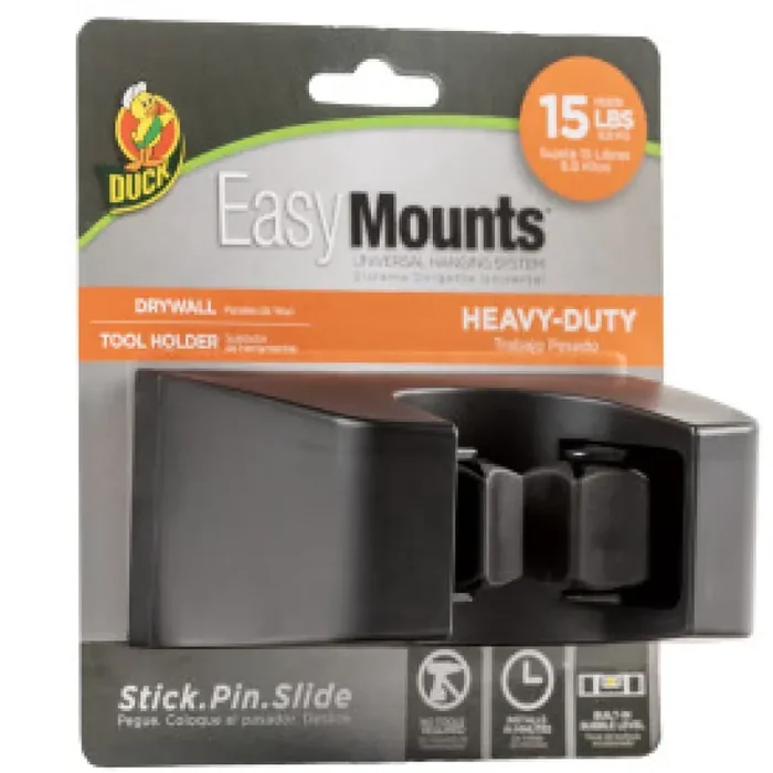Duck Brand EasyMounts Heavy-Duty Drywall Tool Holder Black