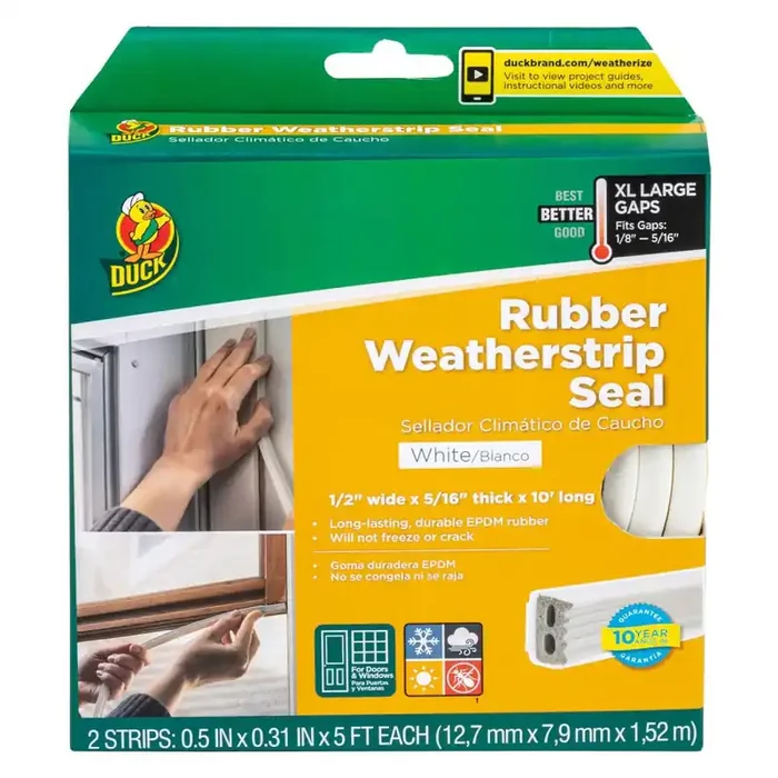 Duck Rubber Weatherstrip Seal – White